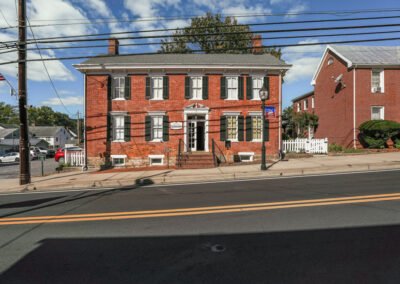 Red brick building front view