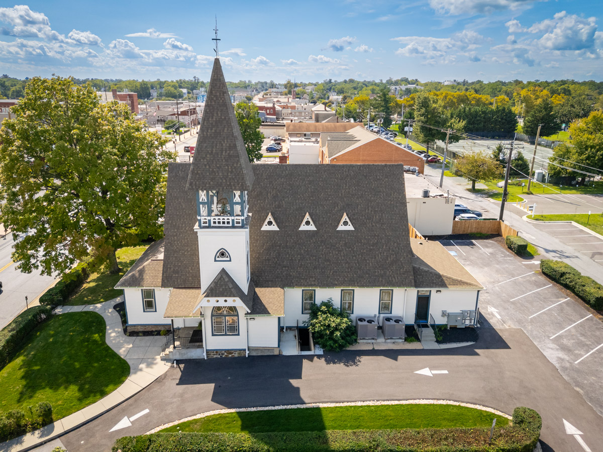 Aerial view of church